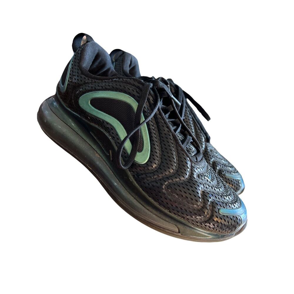 7Y Nike Air Max 720 Iridescent (AQ3196-003) Black Textile No Box Black Teal - Picture 3 of 9